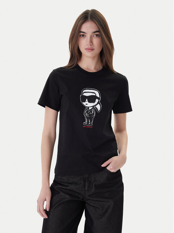 KARL LAGERFELD KARL LAGERFELD Тишърт A1W17126 Черен Regular Fit