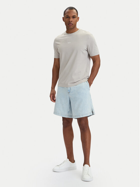 BOSS BOSS Pantaloni scurți de blugi Sandrew 50563627 Albastru celest Relaxed Fit