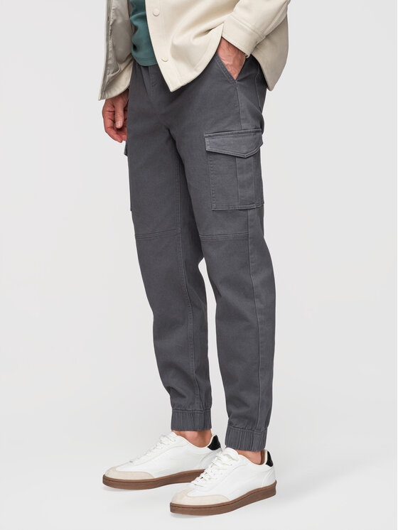 Ombre Ombre Joggery OM-PAJO-0290 Szary ciemny Regular Fit