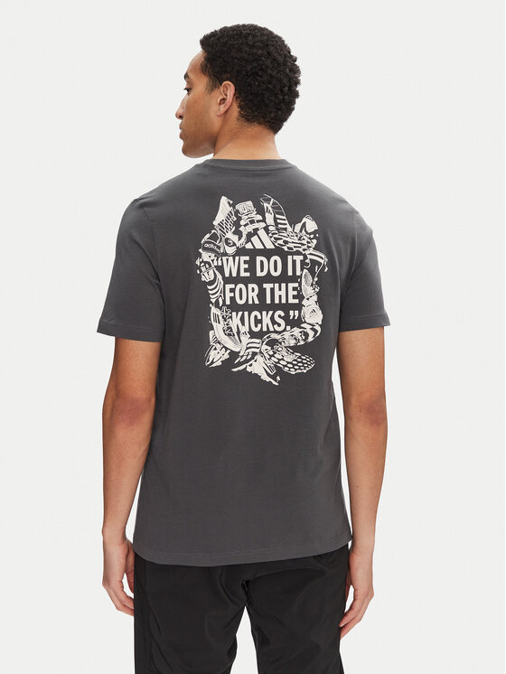 adidas adidas T-Shirt Football Kicks Graphic JD8211 Szary Regular Fit