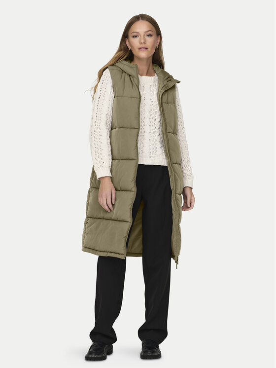 ONLY ONLY Αμάνικο Μπουφάν Alina 15241995 Πράσινο Regular Fit