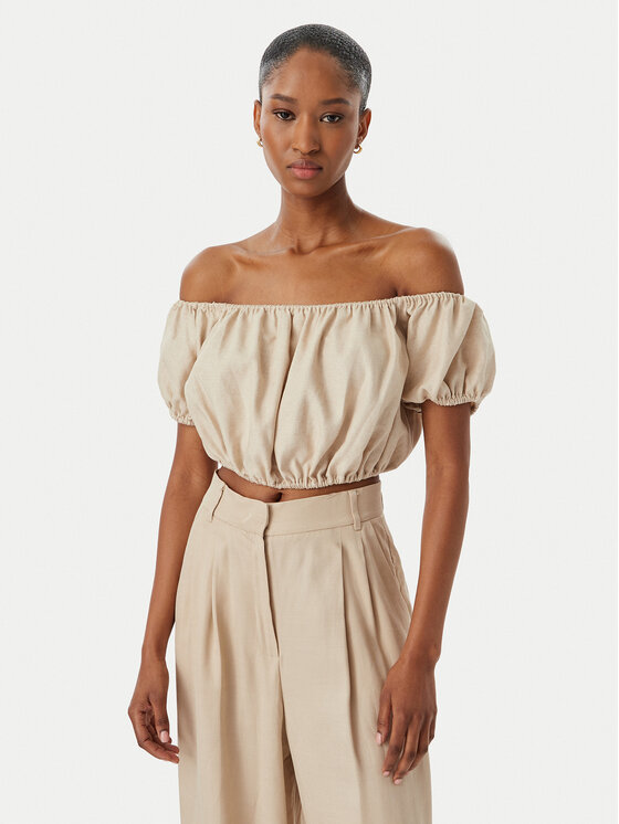 Guess Guess Blusa W6GHA1 W2447 Beige Regular Fit