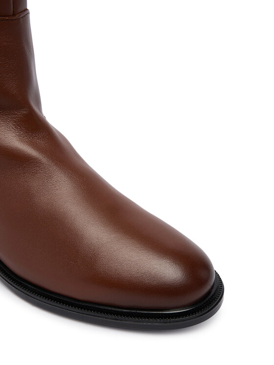 Tommy Hilfiger Tommy Hilfiger Ботуши Th Buckle Leather Knee Boot FW0FW09572 Кафяв