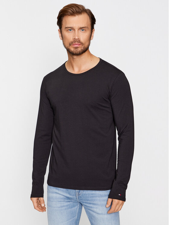 Tommy Hilfiger Tommy Hilfiger Souprava triček s dlouhým rukávem UM0UM03022 Černá Slim Fit