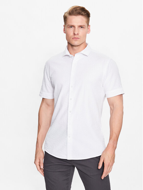 lindbergh chemise 30-203431 blanc slim fit