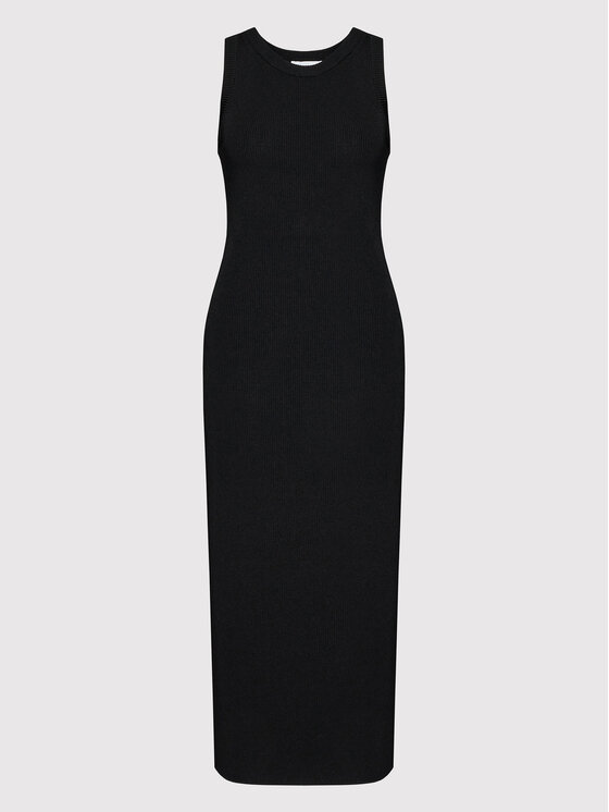 Simple Simple Nyári ruha SUD011 Fekete Slim Fit