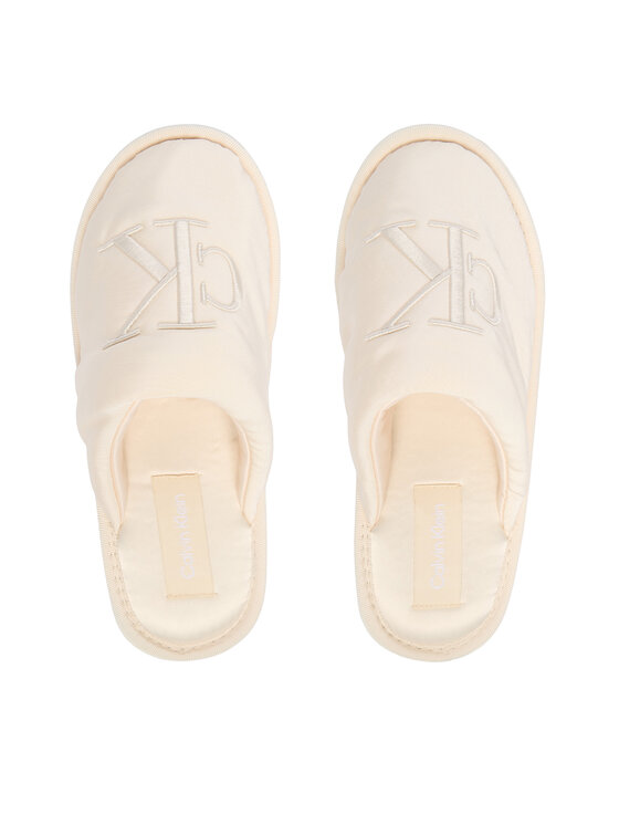 Calvin Klein Jeans Calvin Klein Jeans Παντόφλες Σπιτιού Slipper Satin Moire YW0YW02053 Εκρού