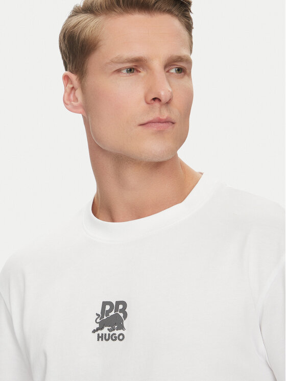 HUGO HUGO T-krekls Deckies_RB 50542766 Balts Regular Fit