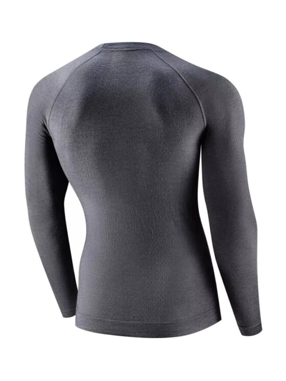 Brubeck Brubeck Bluza LS1733M Merino Wool Szary Regular Fit