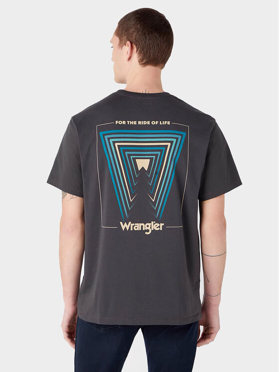 Wrangler Wrangler T-Shirt TEE GRAPHIC Czarny Regular Fit