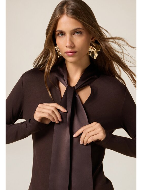 Oltre Oltre T-shirt G072J004528N032 Marrone Slim Fit