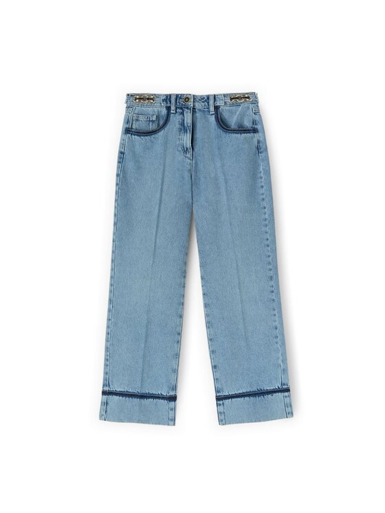 Motivi Motivi Jeansy P463Q004501N004 Turkusowy Cropp Fit