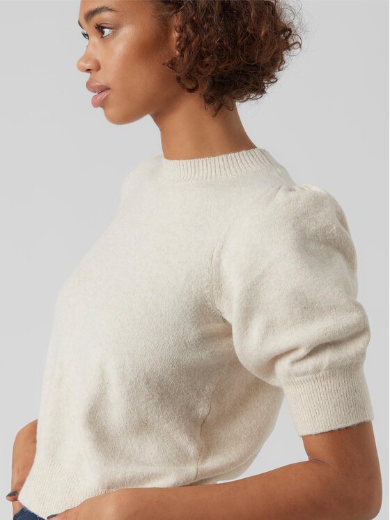Vero Moda Vero Moda Sweter Doffy 10278313 Écru Regular Fit