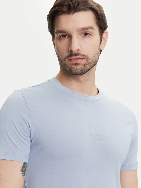 Guess Guess T-Shirt M2YI72 I3Z14 Błękitny Slim Fit