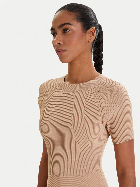 Armani Exchange Armani Exchange Strickkleid XW001885 AF10352 Beige Regular Fit