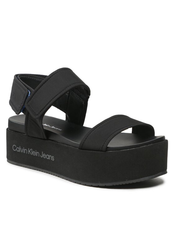 Calvin Klein Jeans Calvin Klein Jeans Basutės Flatform Sandal Softny YW0YW00965 Juoda