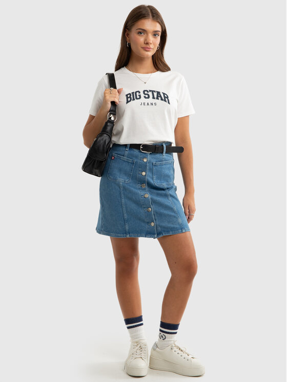 BIG STAR BIG STAR Spódnica jeansowa OLIVE Niebieski Wide Fit