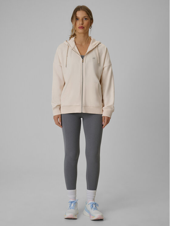 4F 4F Bluza basic Kremowy Loose Fit