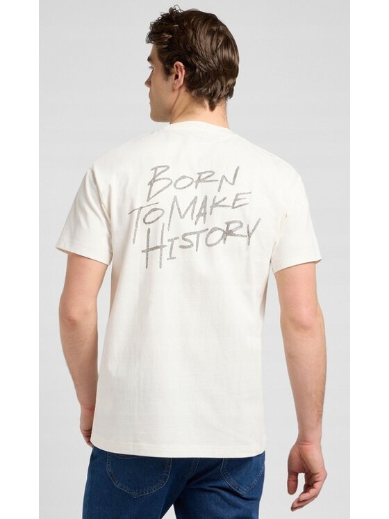 Lee Lee T-Shirt Relaxed Graphic Tee Biały Relaxed Fit