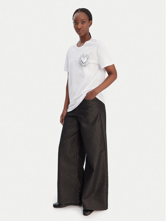 Liu Jo Liu Jo T-krekls WA6163 JS904 Balts Relaxed Fit