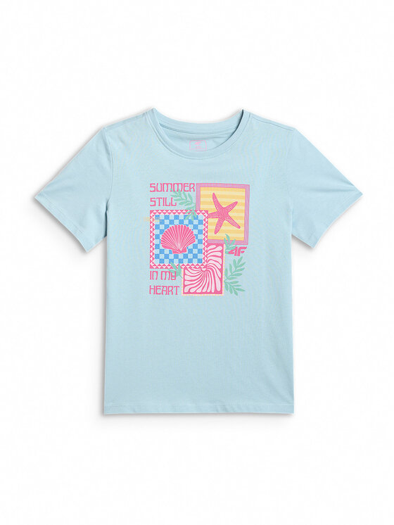 4F 4F T-Shirt SUMMER SPLASH Niebieski Regular Fit