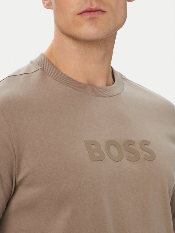 BOSS BOSS T-Shirt Logo 50553652 Dunkelbeige Regular Fit
