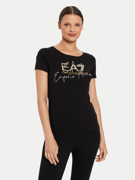 EA7 Emporio Armani Tričko 6DTT19 TJQCZ 1200 Čierna Slim Fit