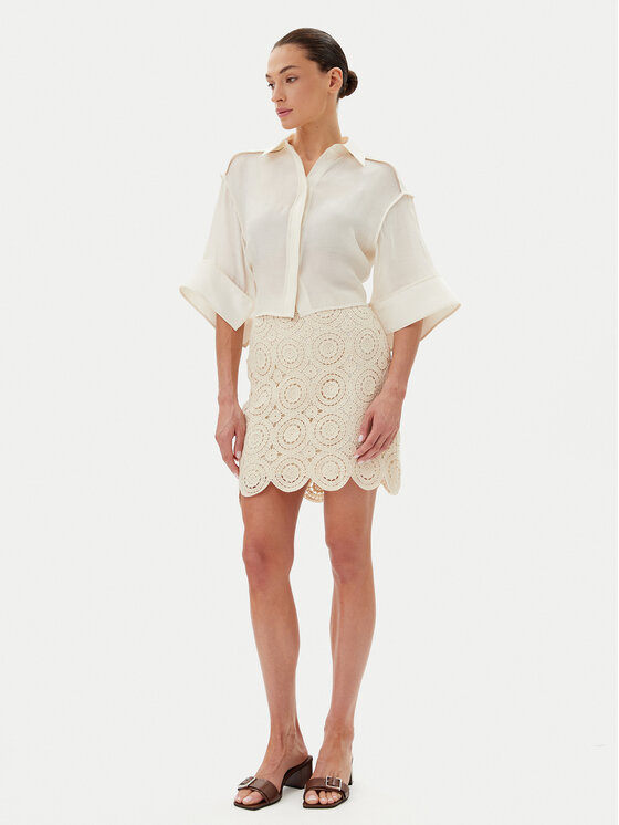 Vila Vila Cпідниця-міні Risse 14105865 Бежевий Regular Fit