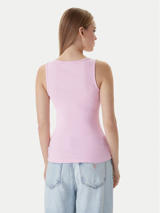 Guess Jeans Guess Jeans Top W6RP20 KA0H1 Ružičasta Slim Fit