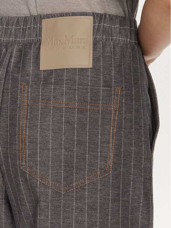 Max Mara Leisure Max Mara Leisure Spodnie materiałowe Foggia 2426786108 Szary Wide Leg