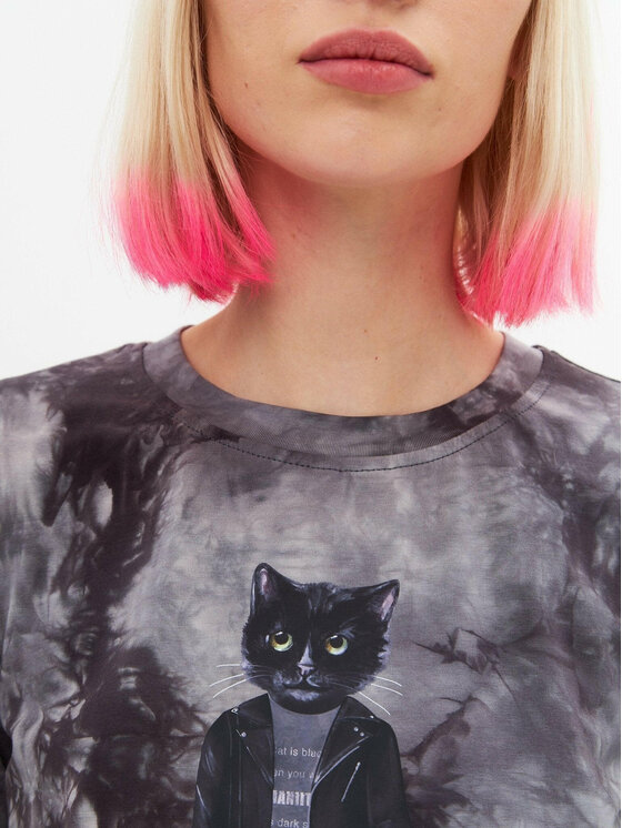 CAT by maniita lacitta CAT by maniita lacitta T-Shirt Printed T-shirt Szary Regular Fit