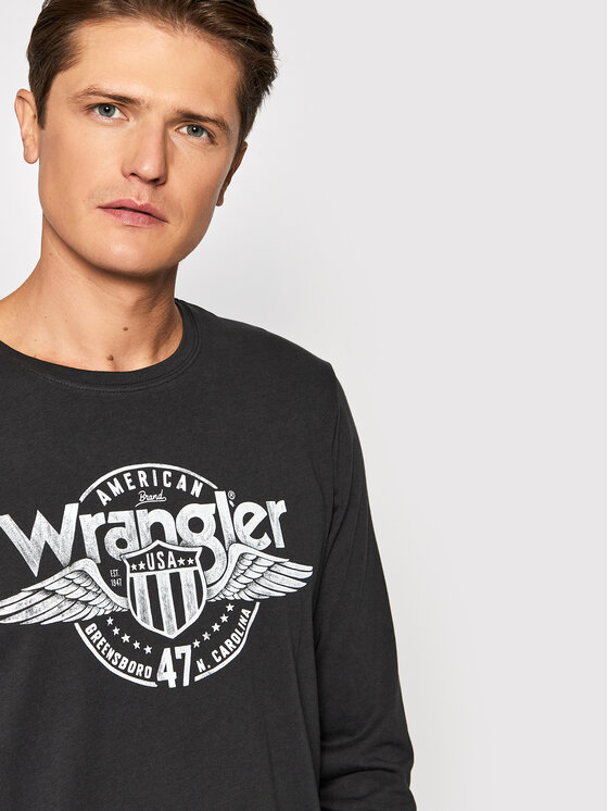 Wrangler Wrangler Longsleeve Ls Americana Tee W7J5D3XV6 112141550 Nero Regular Fit