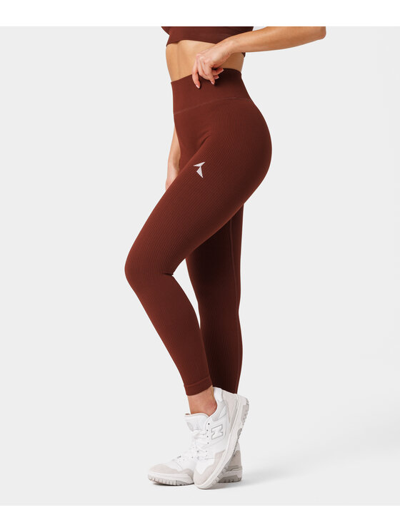 Carpatree Carpatree Legginsy Rib leggings Brązowy Fitted Fit