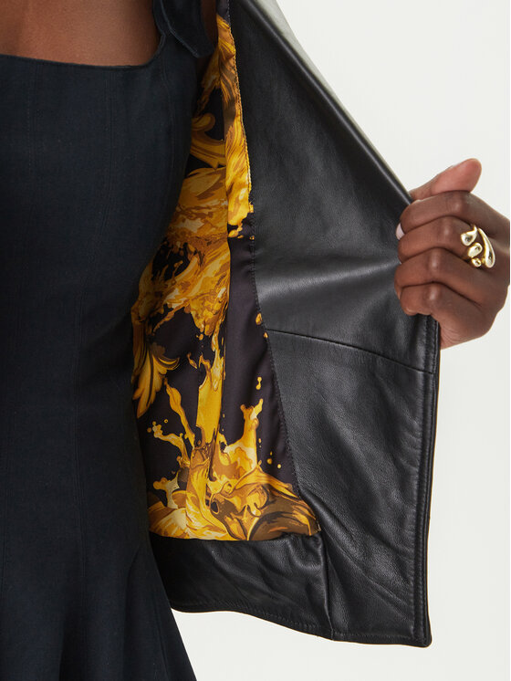 Versace Jeans Couture Versace Jeans Couture Кожено яке 80HAVP00 CP009 Черен Loose Fit