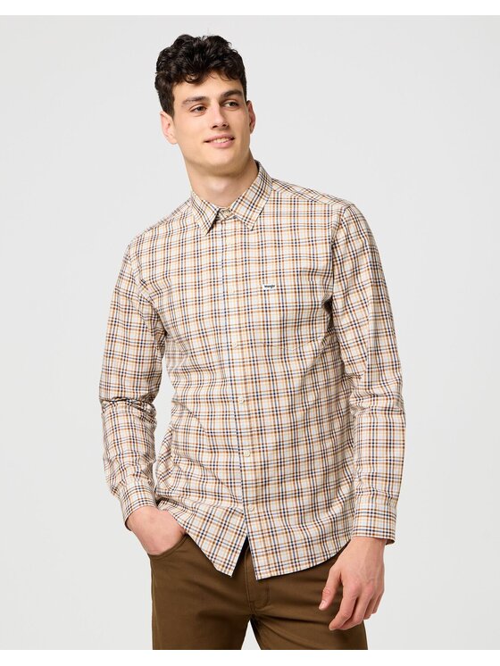 Wrangler Wrangler Koszula 1 PKT POPLIN SHIRT Kolorowy Regular Fit