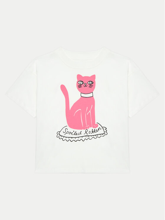 MINI RODINI Mini Rodini Majica Cat 2472012210 Bela Regular Fit