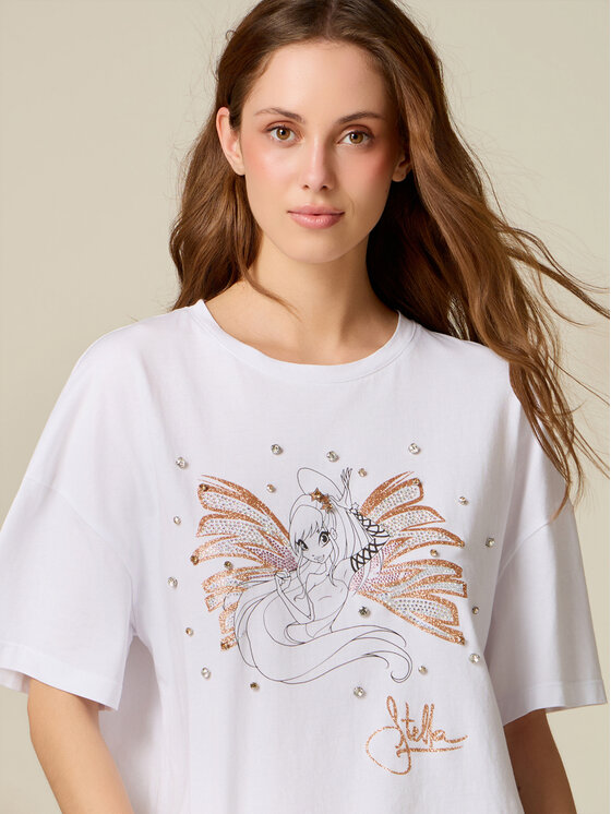 Oltre Oltre T-shirt G06XJ004907N011 Bianco Regular Fit