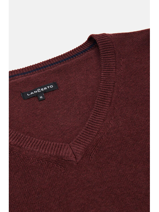 Lancerto Lancerto Sweter Anthony SW073223000051 Bordowy Regular Fit