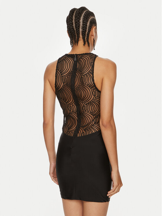 ROTATE ROTATE Koktel haljina Tallia 112913100 Crna Slim Fit