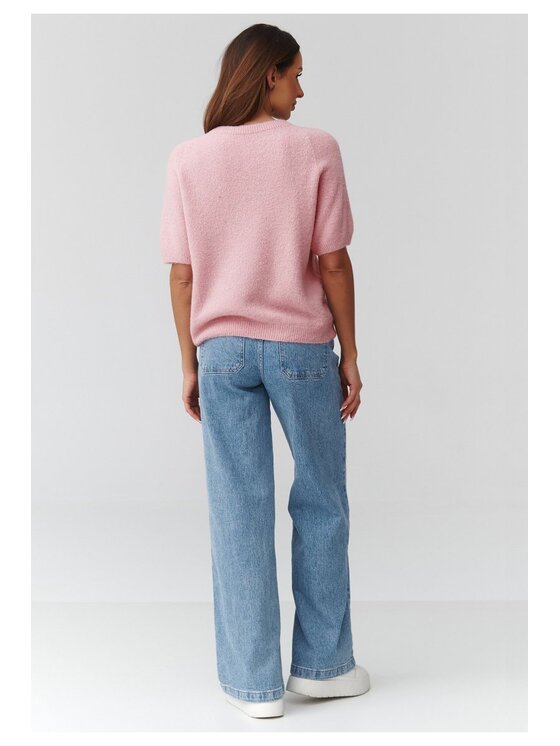 Makadamia Makadamia Sweter C45 Różowy Loose Fit