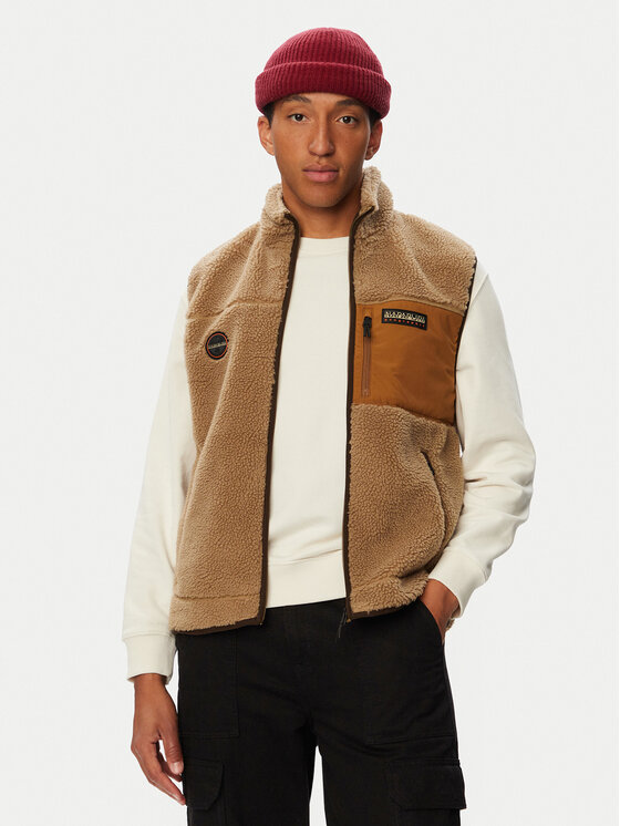 Napapijri Napapijri Vestă Yupik V 2 NP0A8B8R Bej închis Regular Fit