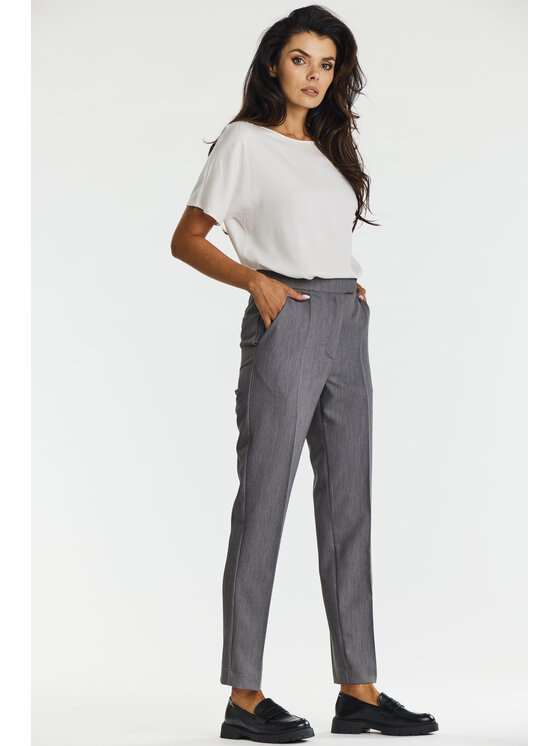 Awama Awama Spodnie damskie A675 Szary Basic Fit
