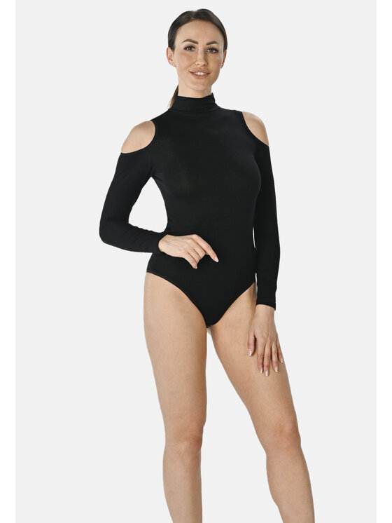 Teyli Teyli Body z wycięciami na ramionach Janett Czarny Regular Fit