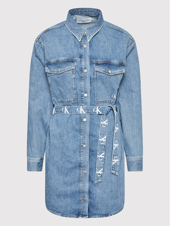 Calvin Klein Jeans Calvin Klein Jeans Džínsové šaty J20J217824 Modrá Relaxed Fit