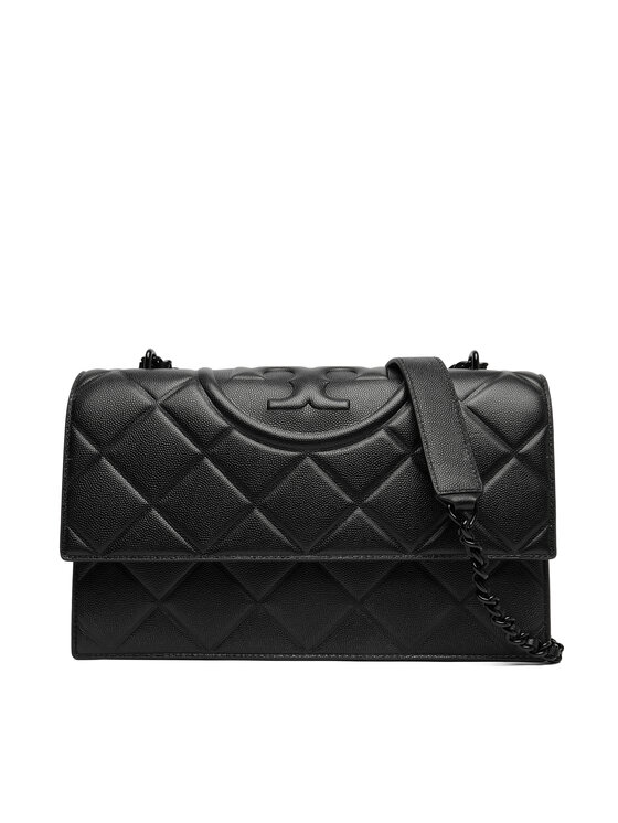 Tory Burch Tory Burch Kabelka Fleming Soft Grain Convertible Shoulder Bag 169791 Čierna