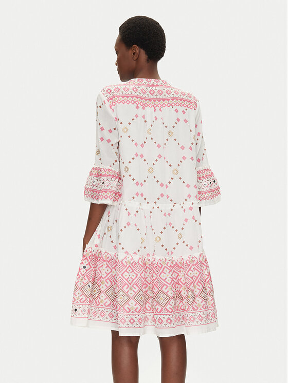 Iconique Iconique Φόρεμα καλοκαιρινό IC25-037 Λευκό Relaxed Fit