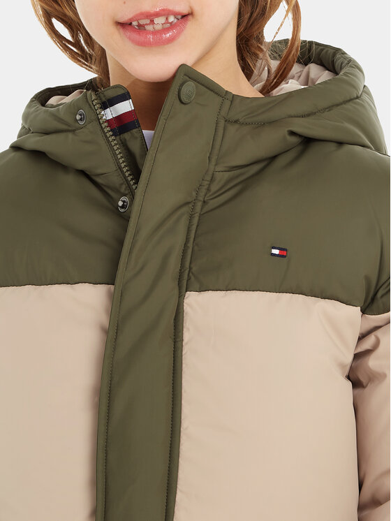 Tommy Hilfiger Tommy Hilfiger Pehelykabát Essential Colorblock KB0KB08559 S Zöld Regular Fit