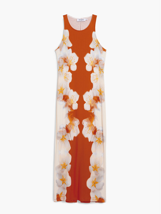 Desigual Desigual Každodenné šaty Jasmine 26SWVK37 Oranžová Slim Fit