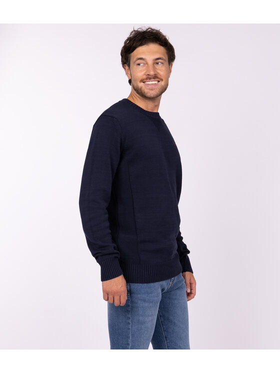 Lee Cooper Lee Cooper Sweter BILL ORGANIC Granatowy Regular Fit