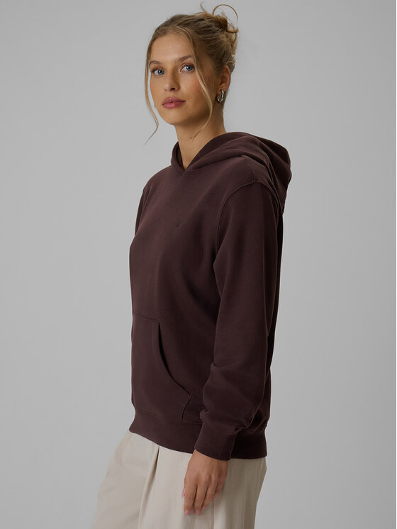 4F 4F Bluza BASIC+ Brązowy Relaxed Fit